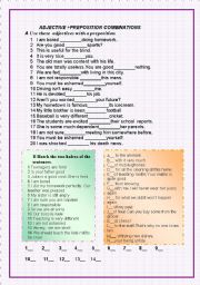 English Worksheet: ADJECTIVE + PREPOSITION 