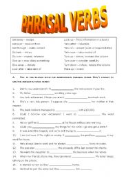 English Worksheet: Phrasal Verbs