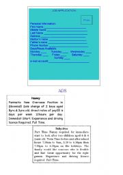 English Worksheet: Job application 