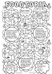 English Worksheet: Foodtopia (likes & dislikes)