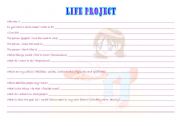English Worksheet: Life project