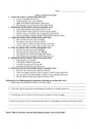 English Worksheet: Active vs. Passive Voice Quiz