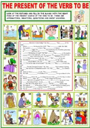 English Worksheet: THE PRESENT OF THE VERB TO BE