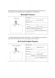 English Worksheet: My passport