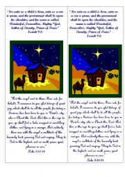 English Worksheet: Christmas Bookmark