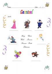 English Worksheet: Carnival costumes