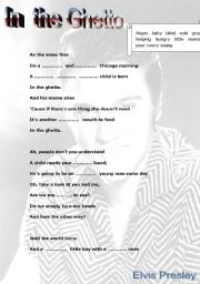 English Worksheet: Elvis Presley - In the Ghetto