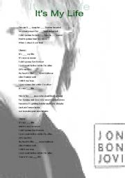 English Worksheet: Bon Jovi - Its my life! Song