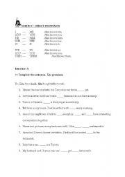 English worksheet: subject-object pronouns