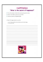 English Worksheet: Happiness