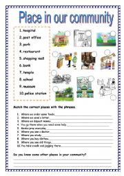 English Worksheet: Place in our community