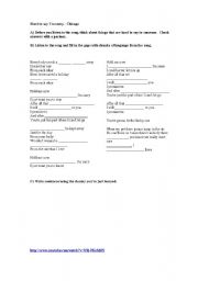 English worksheet: Hard to say Im sorry - Chigago