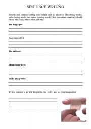 English Worksheet: Sentence Writing