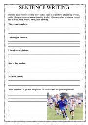 English Worksheet: Sentence Writing