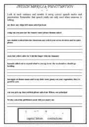 English Worksheet: Speech marks