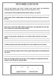 English Worksheet: Speech marks