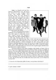 English worksheet: Oasis