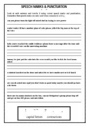 English worksheet: Punctuation