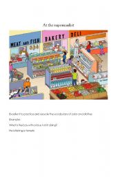 English Worksheet: at the supermarket