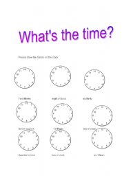English worksheet: Whats the time? BRITISH. hours, hales & quarters