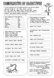 English Worksheet: COMPARATIVE OF ADJECTIVES