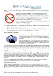 English Worksheet: HOW TO QUIT SMOKING