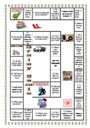 English Worksheet: Board game for revision of forms of irregular verbs, questions etc.