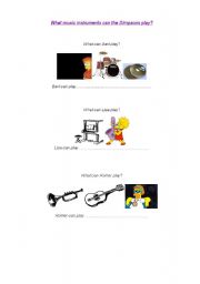 English worksheet: Simpsons Music instruments 