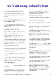 English Worksheet: How to quit smoking?