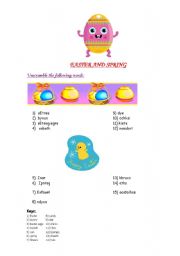 English worksheet: EASTER AND SPRING TIME!