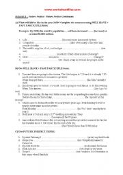 English worksheet: future tense