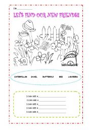 English Worksheet: new friends- BUGS