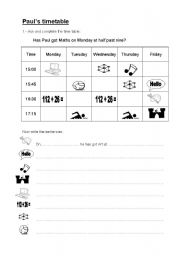 English Worksheet: SCHOOL SUBJECTS