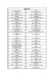 English Worksheet: opposite adjectives