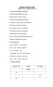 English worksheet: Elementary Language Practice-Michael Vince