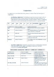 English Worksheet: Conjunction Grammar