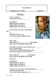 English worksheet: music madonna 