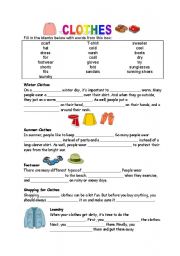 English Worksheet: clothes