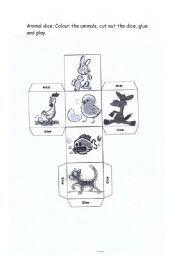 English Worksheet: Animal dice