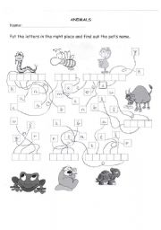 English Worksheet: Animals