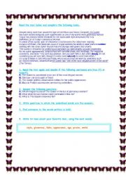 English Worksheet: intermediate reading comprehension test