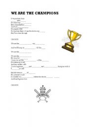 English worksheet: We are the champions - Queen