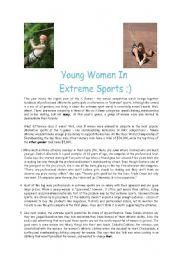 YOUNG WOMEN IN EXTREME SPORTS READING/ LISTENING ACTIVITY FOR ADVANCE STUDENTS