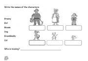 English Worksheet: The enormous turnip characters