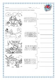 English Worksheet: seasons and months