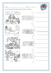 English Worksheet: seasons and months