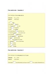 English Worksheet: verb to be