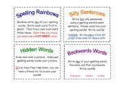 English Worksheet: Spelling task cards
