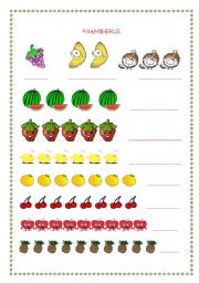 English Worksheet: COUNTING NUMBERS