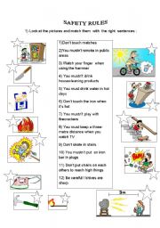 English Worksheet: safety rules